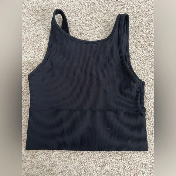 Women's Black Lululemon Ribbed Tank Top - Picture 1 of 3